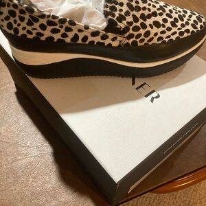 Cheetah haircalf  Print Platform Slip-On Shoes ladies 7.5 M $198